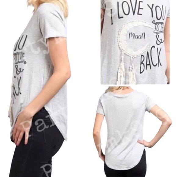 LOVE you to the moon & back April Spirit tribal heathered NEW - Picture 1 of 8